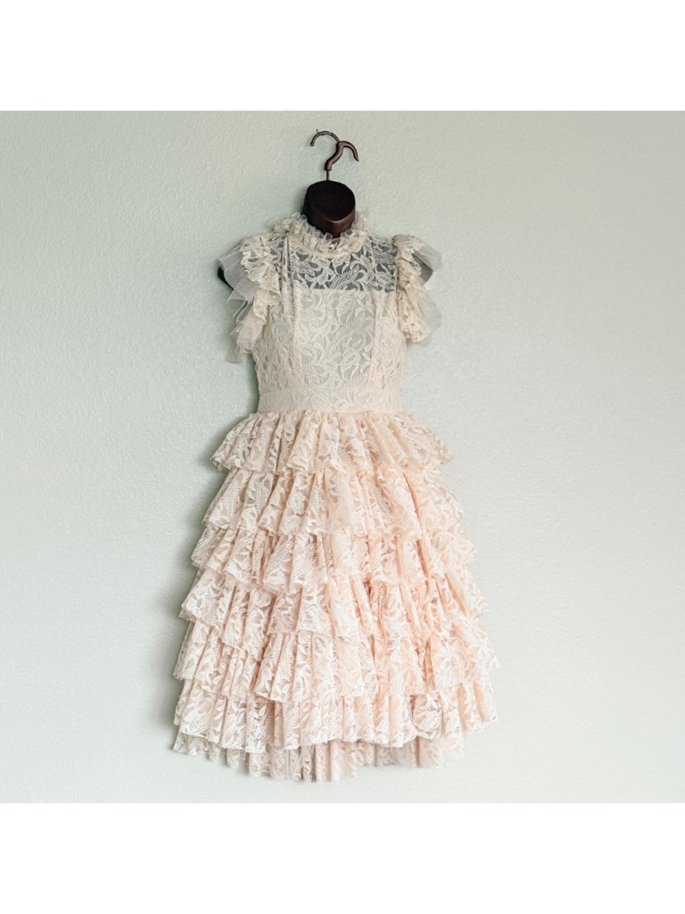 Joyfolie Mia Joy Anouk Tiered Lace Petticoat Dress Vintage Ivory Girls Sz 14